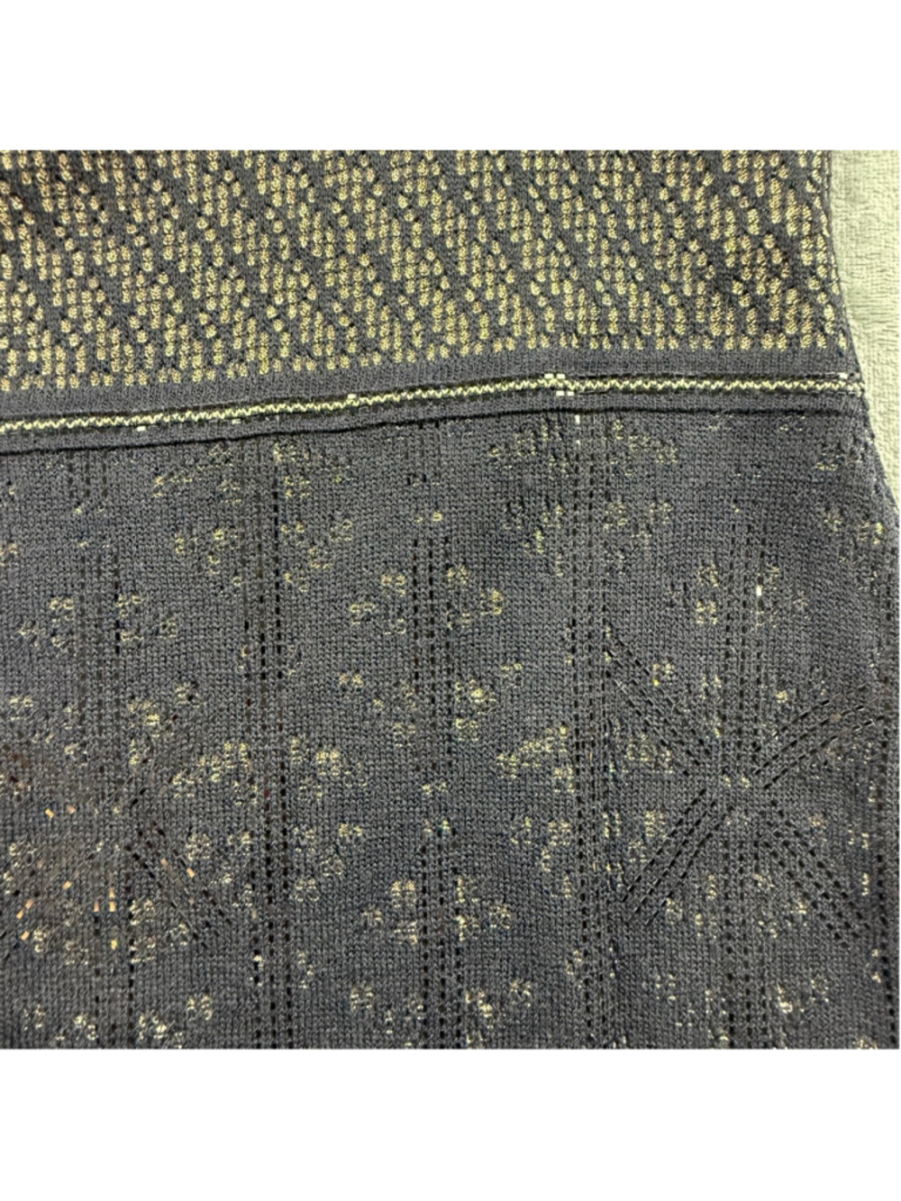St John Evening Dress 4 Quiet Luxury Metallic Knit Old Money Glam Black Gold - Picture 15 of 16